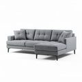 Fabric sectional sofa with chaise lounge and removable cushions beige 150 x 90 x 85cm