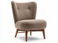 Sheepskin upholstered accent chair with wooden legs 80 x 90 x 85cm