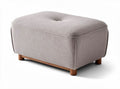 Fabric upholstered ottoman with wooden legs in light gray 60 x 45 x 40cm