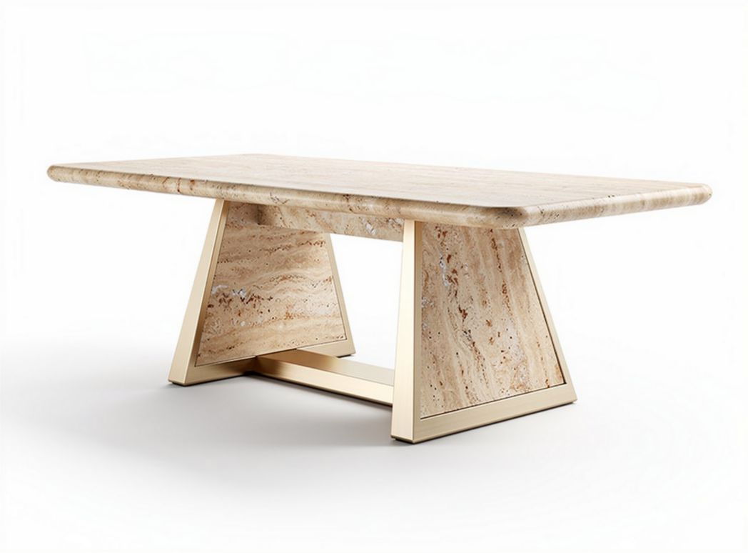 Marble dining table with gold metal legs 120 x 80 x 75cm