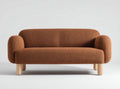 Green fabric two-seat sofa with metal legs for living room use 180 x 80 x 75cm