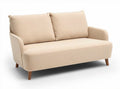 Sofa set in beige fabric with wooden legs suitable for living room 200 x 90 x 85cm