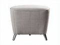 Textured ottoman in cream color with wooden legs 40 x 40 x 30cm