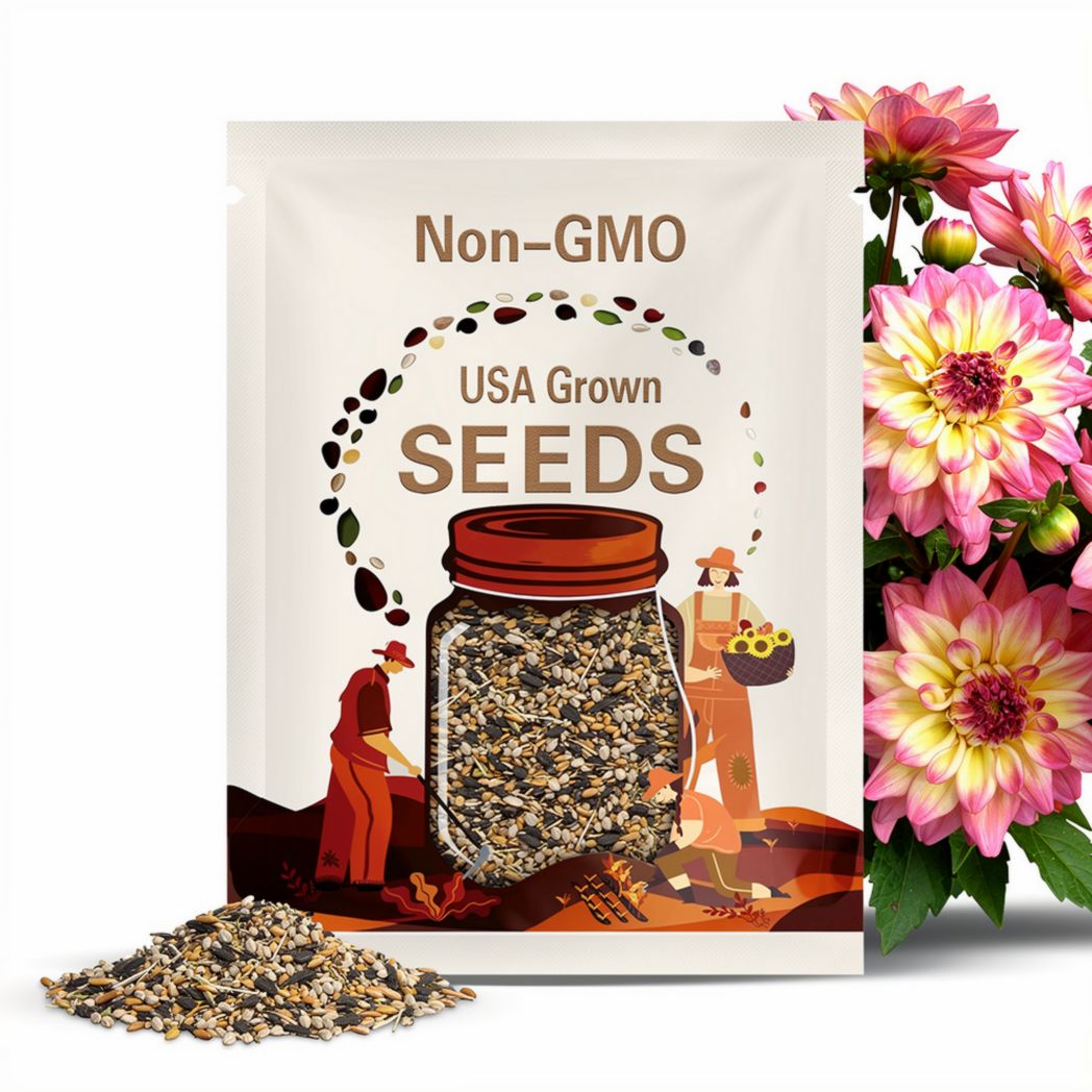 40 Seeds | Bahama Mama Dahlia Seeds -Pollinator Friendly- Open Pollinated - Heirloom - Flower Seeds - Mix Seeds- .#D010.
